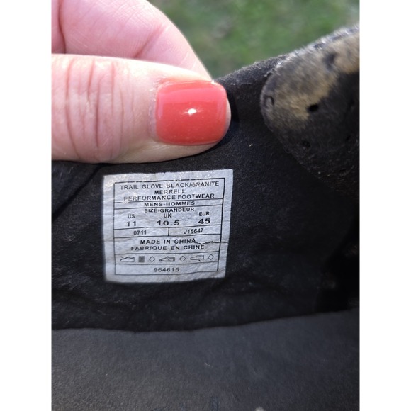 Merrell Shoes Mens Size 11 Black Barefoot Trail Glove Granite Running J15647 - Picture 9 of 9